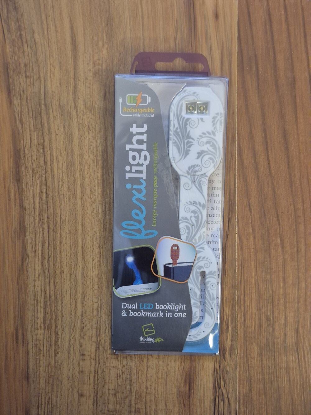 Flexilight Rechargeable White Flowers Booklight Thinking Gifts NIB S2
